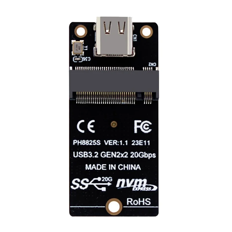 M.2 to Type C SSD Adapter ASM2364 NVME Riser Board 20Gbps Conversion Board 2000MB/S for SSD