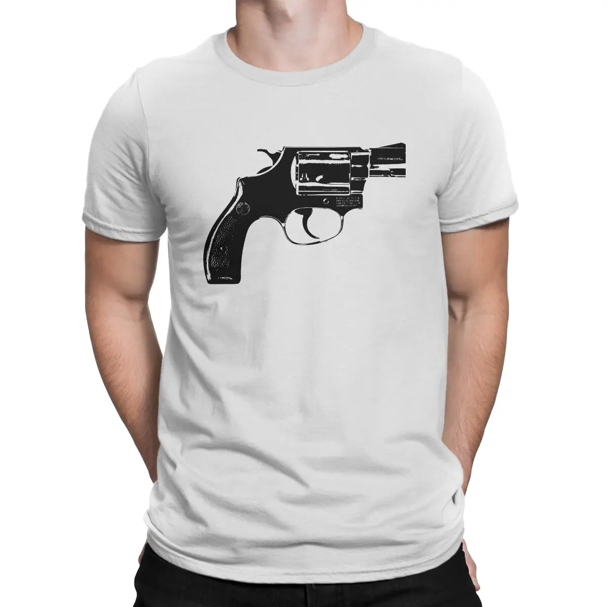 Men Revolver T Shirt Smith Cool Wesson Cotton Clothes Crazy Short Sleeve Round Collar Tee Shirt Birthday Gift T-Shirt