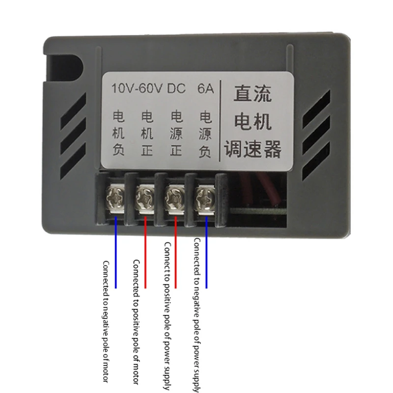 DC Motor Speeds Controller Accurate Stable DC 12-60V PWM Brush CW CCW Reversible Switch Reversible Switch 6A Regulator