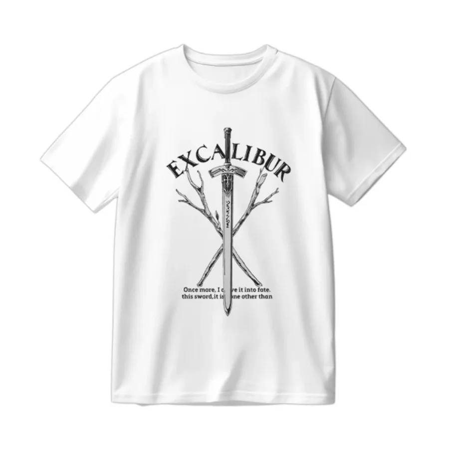 Fate/strange Fake Saber Excalibur Graphic T-shirt Men Women's Fashion Vintage T-shirts Harajuku Short Sleeve Oversized T Shirts