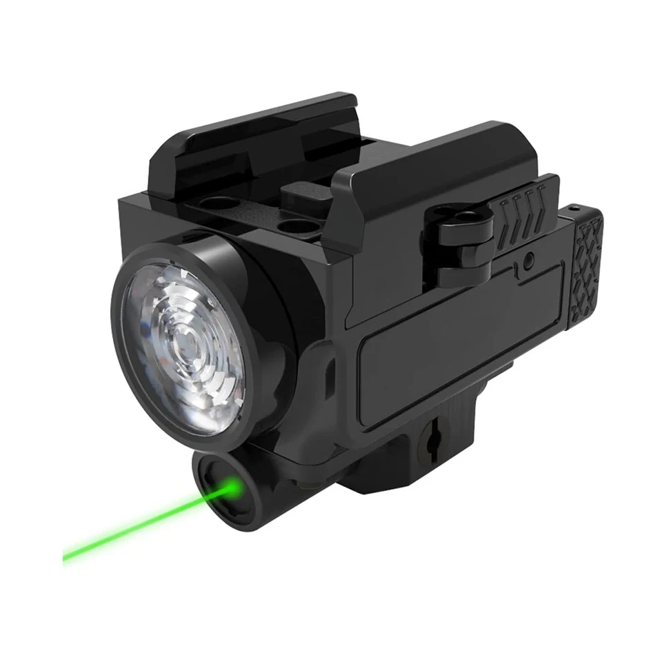 

Red Green Laser Sight Weapon Light with 800 Lumens LED and Beam Combo ,Magnetic Rechargeable Tactical Flashlight for Most Pistol