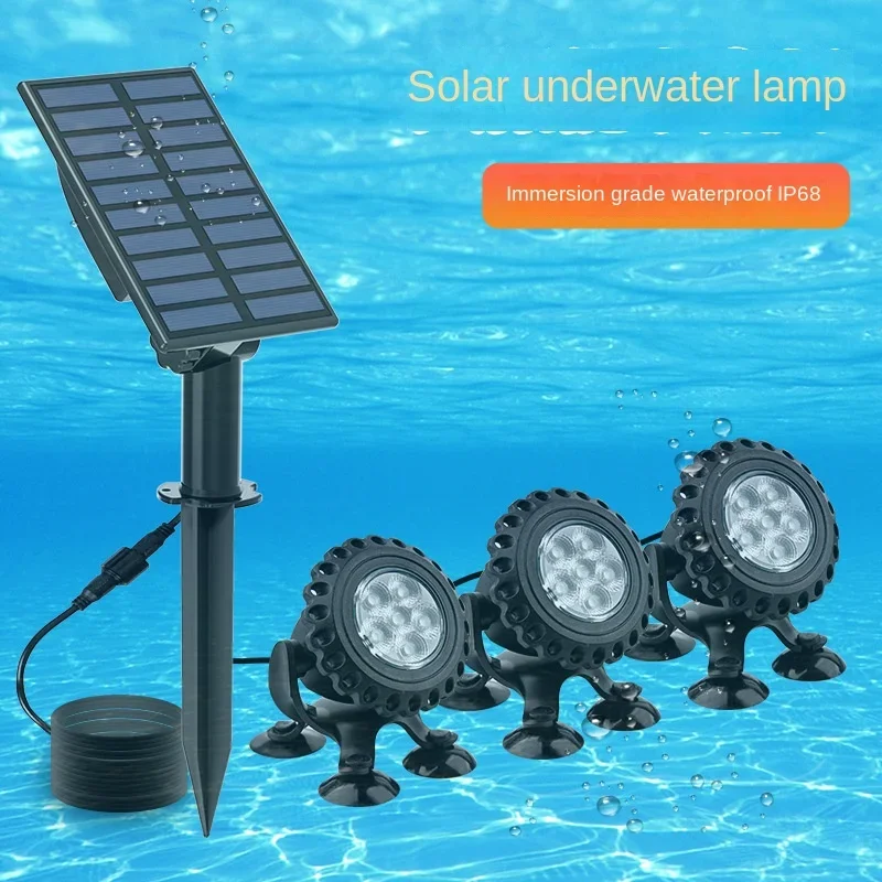 

RGB Solar Underwater Light Lawn Light Outdoor LED Garden Pool Gradient Spotlight Courtyard Landscape Light