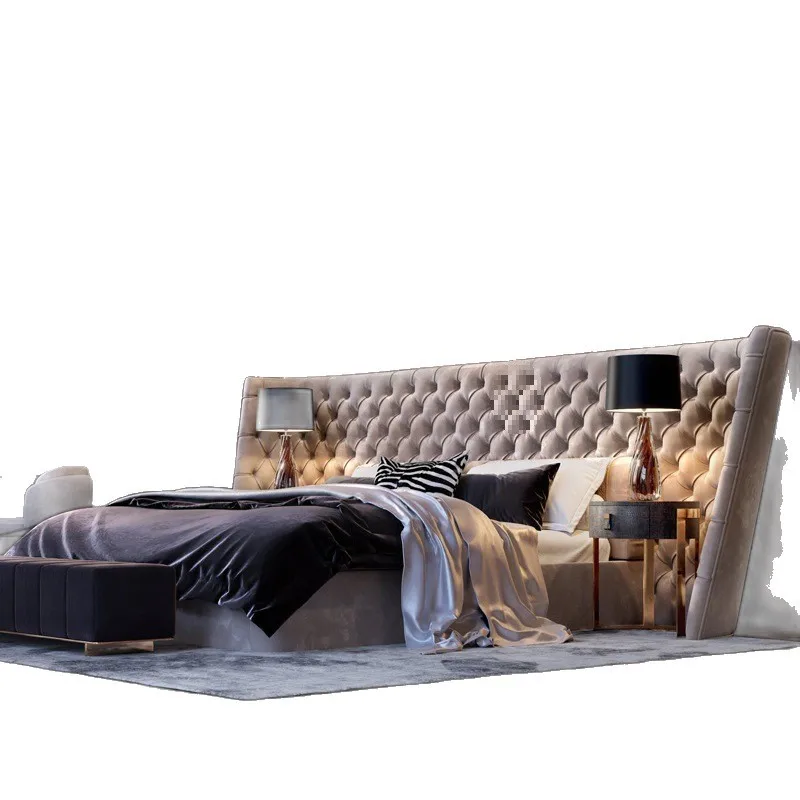 High-quality, professional production of bed imported soft solid wood double bed furniture