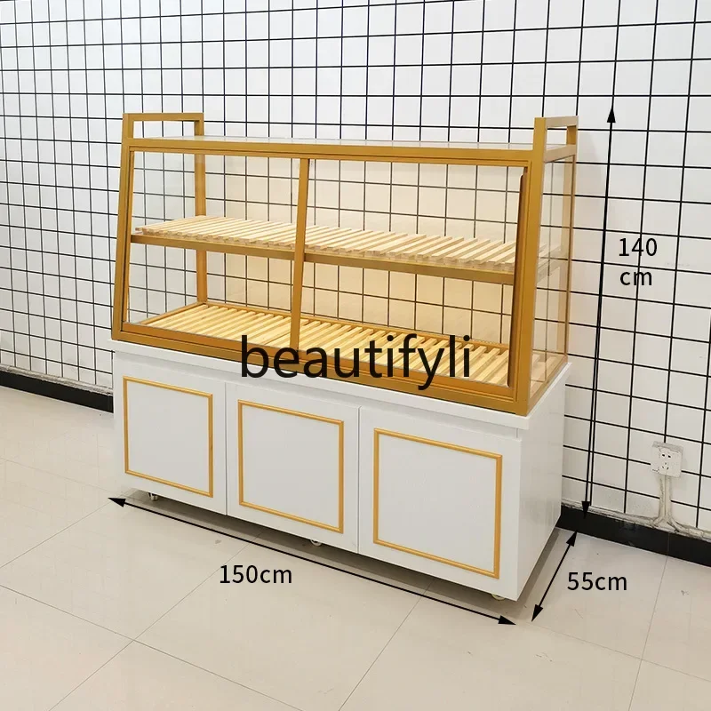 x  Bread, display, Nakajima side cabinet bakery shelf model display rack, sliding door in front of the boothx
