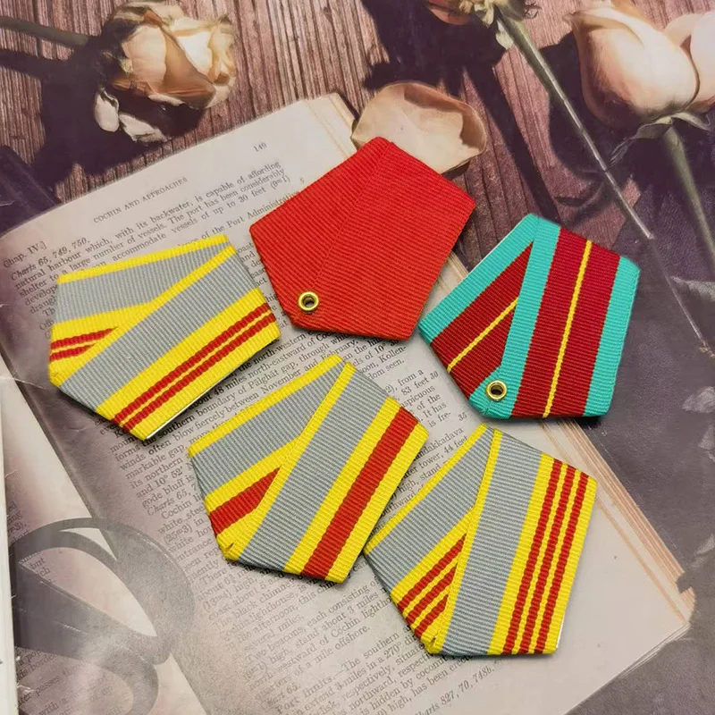 Aluminum Suspension Plates for Soviet Medals Colored Woven Ribbons, Medal Sash and Brooch Accessories