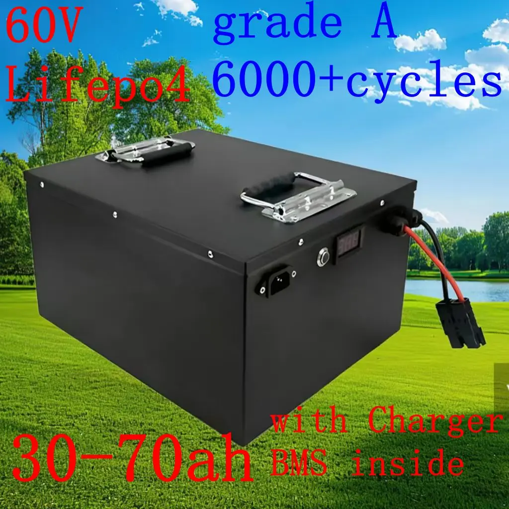

60V LiFePO4 Battery - 30Ah to 70Ah Options for EV, Snowmobile & Golf Cart - Supports 1000W, 2000W, 3000W Motors