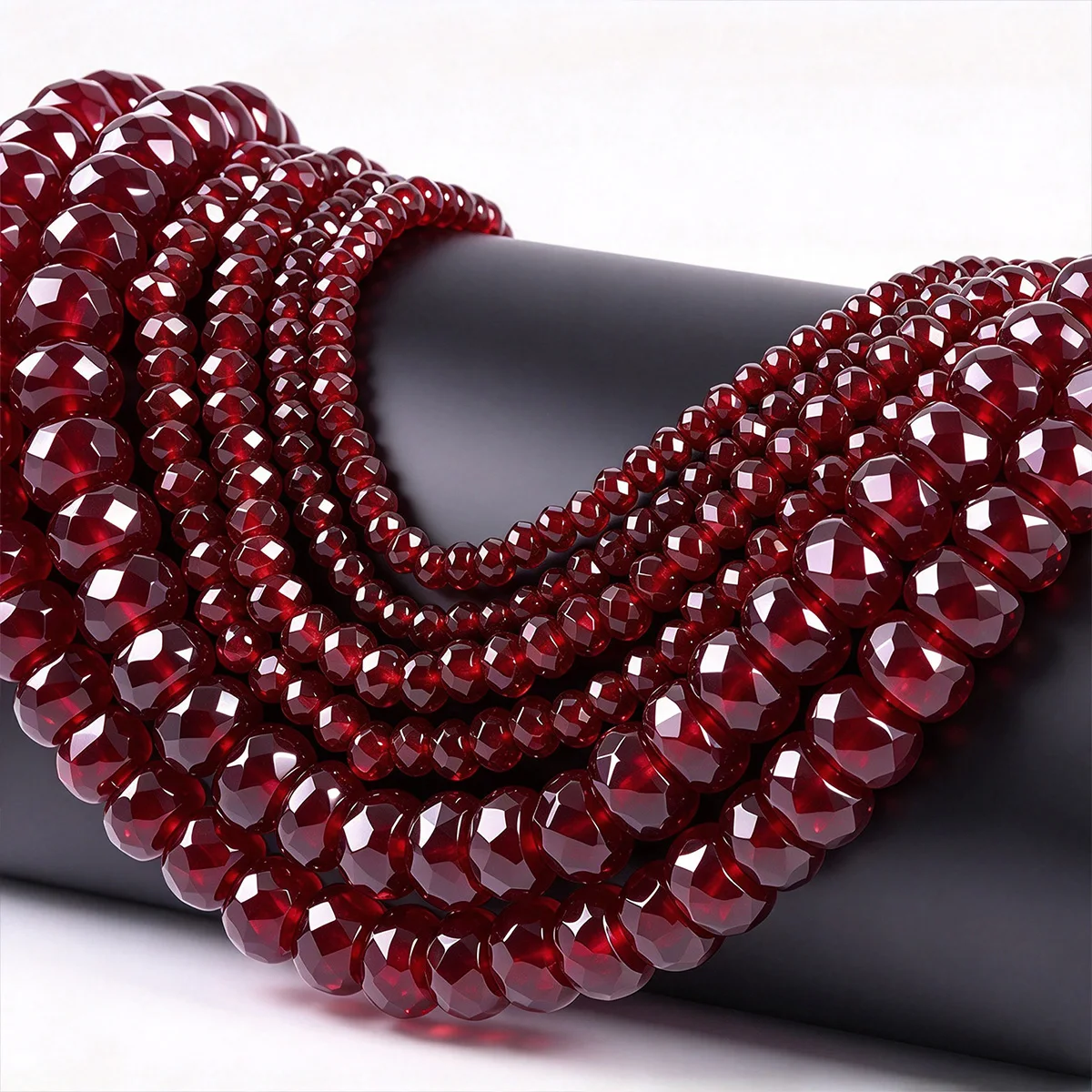 4x6/2x4/5x8mm About 35-76pcs Natural Stone Garnet Faceted Abacus Beads Spacer Beads for DIY Bracelet Necklace Jewelry Making