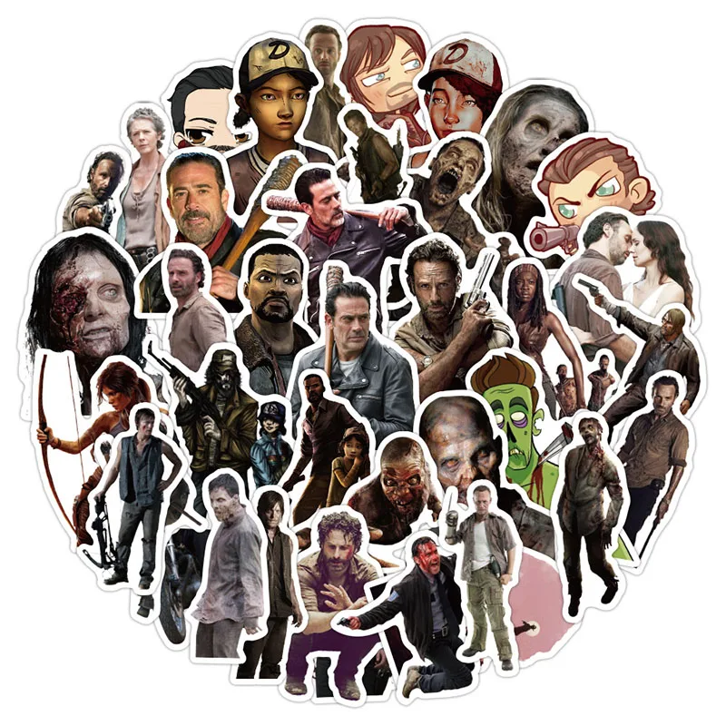 50PCS The Walking Dead DIY Stickers Telefoon Kofferbak Koelkast Waterdichte Anime Stickers Anime Figuur Afbeelding Speelgoed Sticker Gift