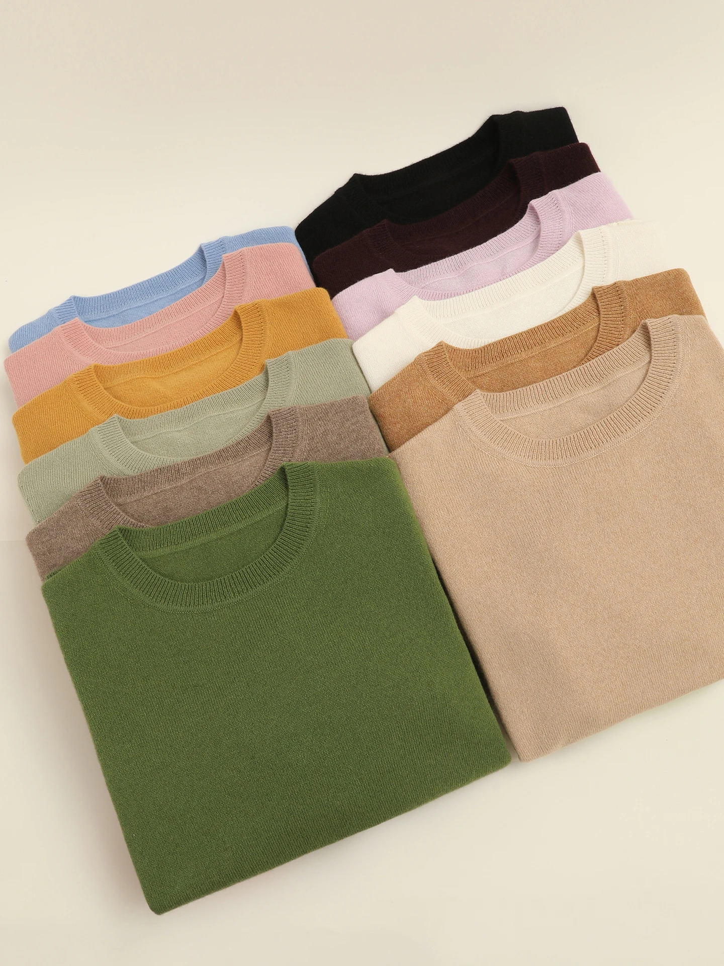 

Classic Series Knitted Pure Camere Sweater round Ne Handmade Multi Color Slimming MASJM Women's Faion Woolen ...