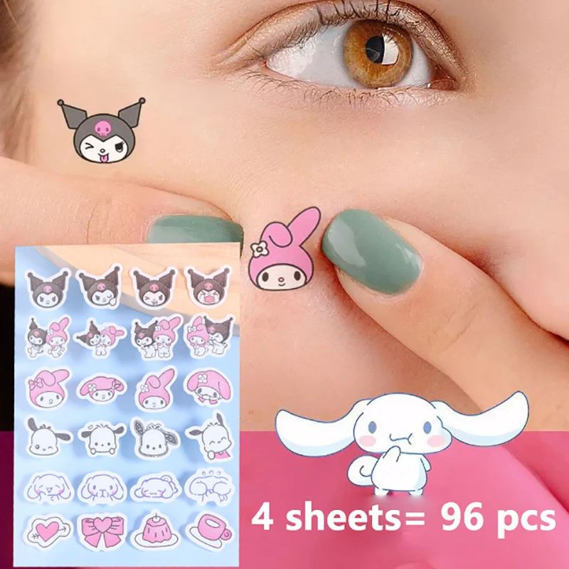 96pcs Acne Patches Sanrio Kuromi Shaped Acne Treatment Sticker Invisible Acne Cover Removal Pimple Patch Skin Care