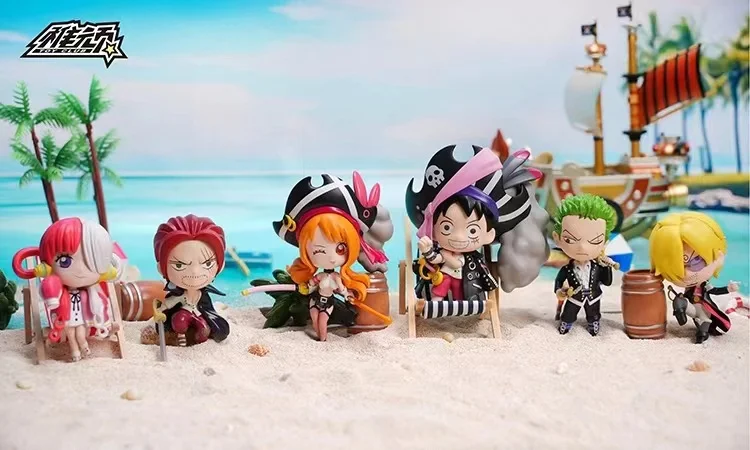 One Piece Monkey D. Luffy Roronoa Zoro Shanks Sanji Nami Uta Anime Surprise Action Figure Pendant Gift Figurine Key Chain Toys