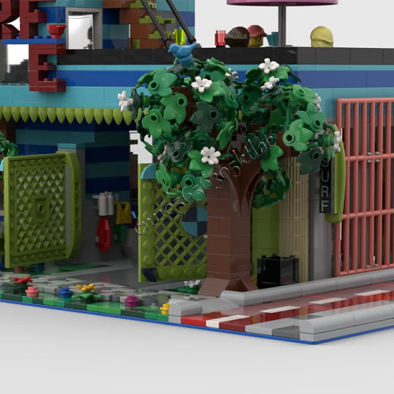 3311 pièces maison rue Surf boutique café MOC personnaliser bloc de construction modulaire technologie enfants modèle Simple bricolage anniversaire jouet cadeau