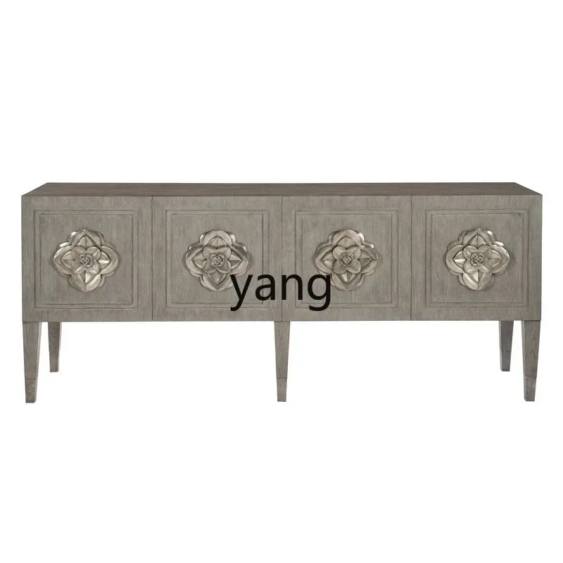 CX solid wood household wine cabinet integrated European log door living room TV cabinet