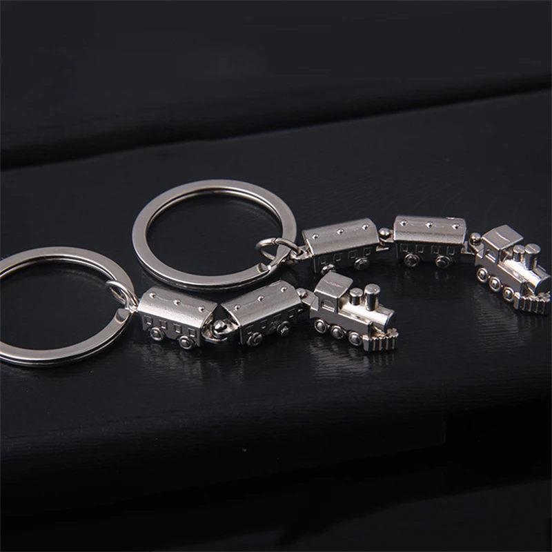 Creative Metal Movable Joint Mini russian Train Model Alloy Keychains Metal Keyring small gift pendant