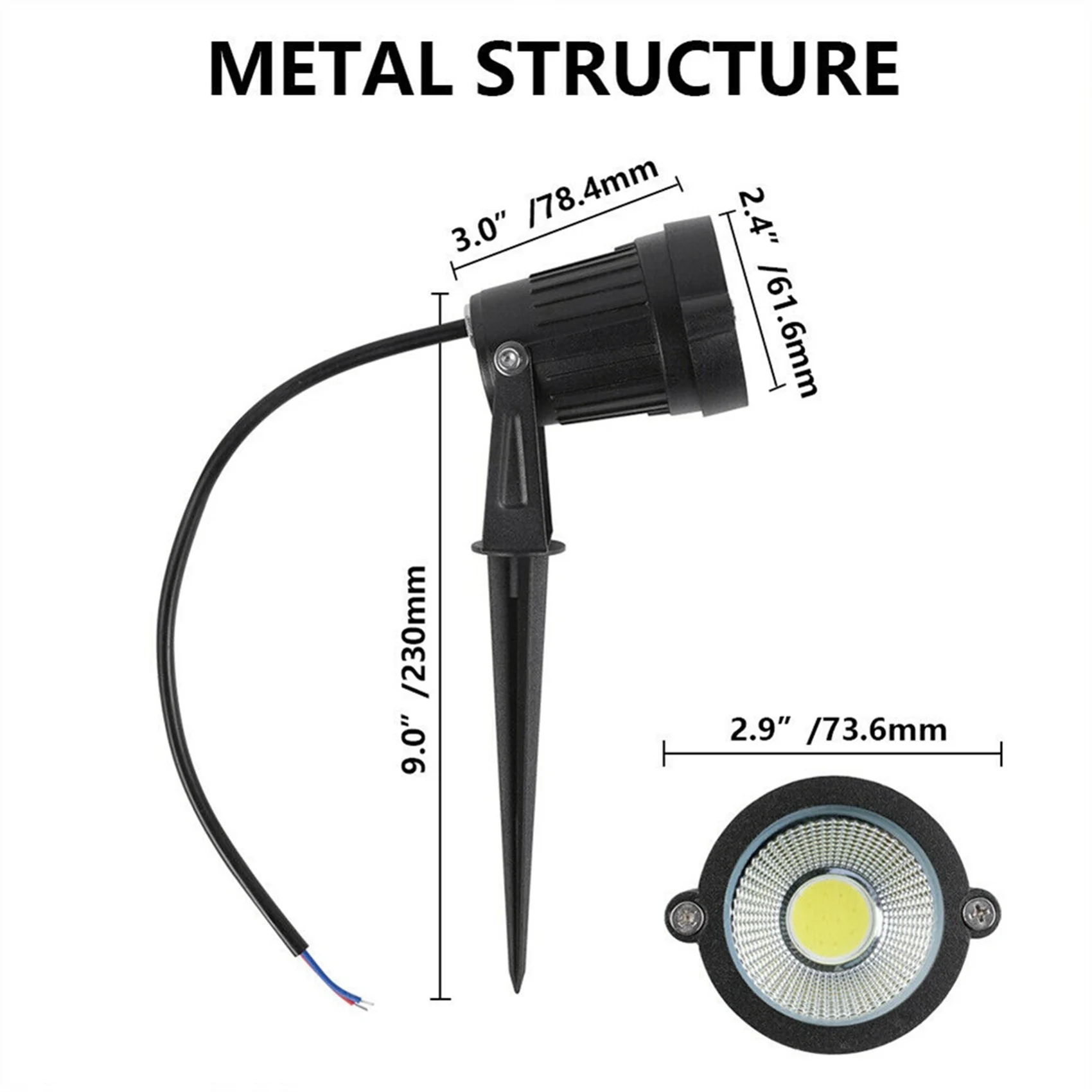 4 pacchi faretti da giardino paesaggio esterno lampada a LED Pathway Yard impermeabile