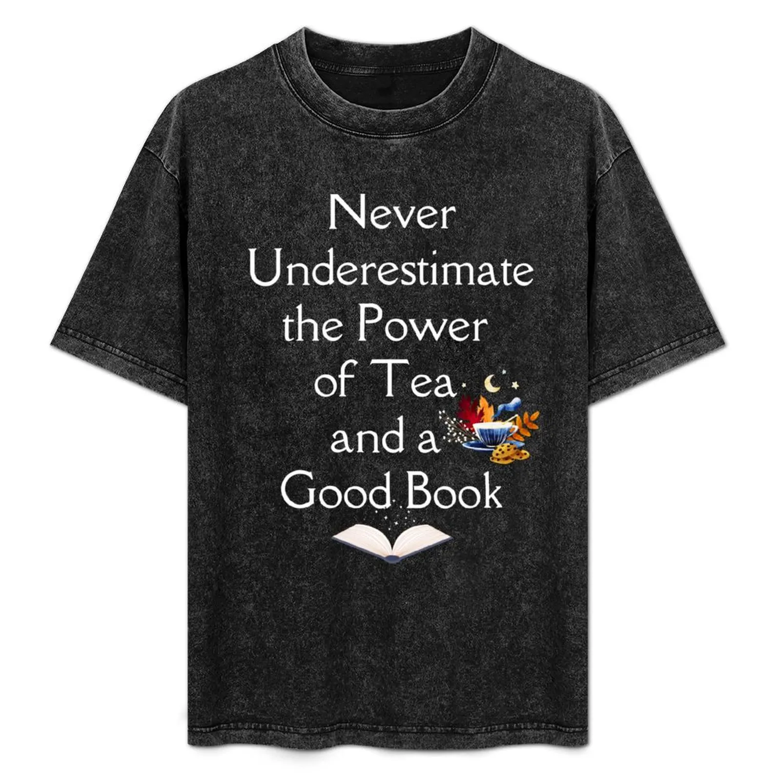 curl up with a good book and a lovely cup of tea T-Shirt oversized basketball graphic tees fitted t shirts for men