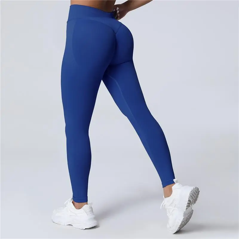 Leggings de sport sans couture pour femmes, pantalons de Yoga, taille haute, vêtements de gymnastique, Fitness, vêtements d'entraînement, collants froissés