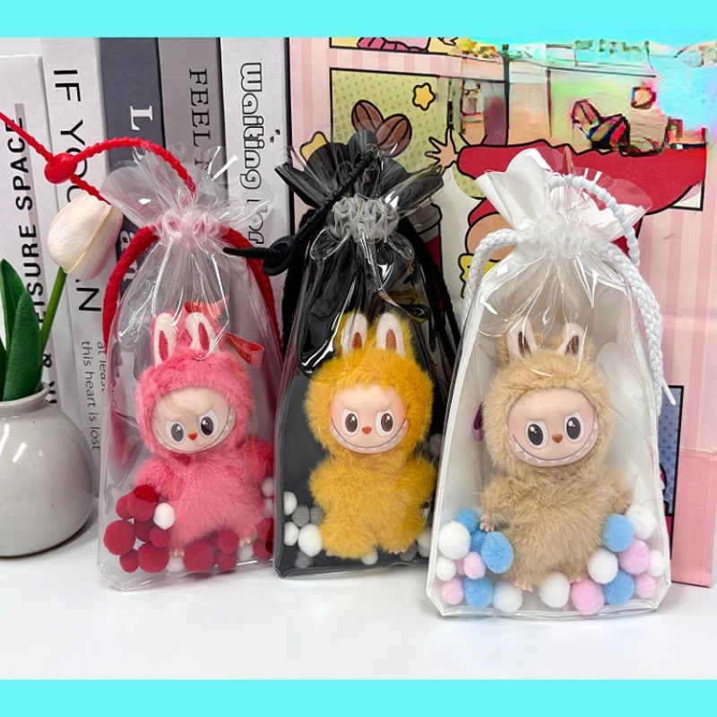 

New 4th Gen Labubu Mini Drawstring Pouch Bag Doll Carrier Protective Case with Strap for Outdoor Travel Accessory No Doll