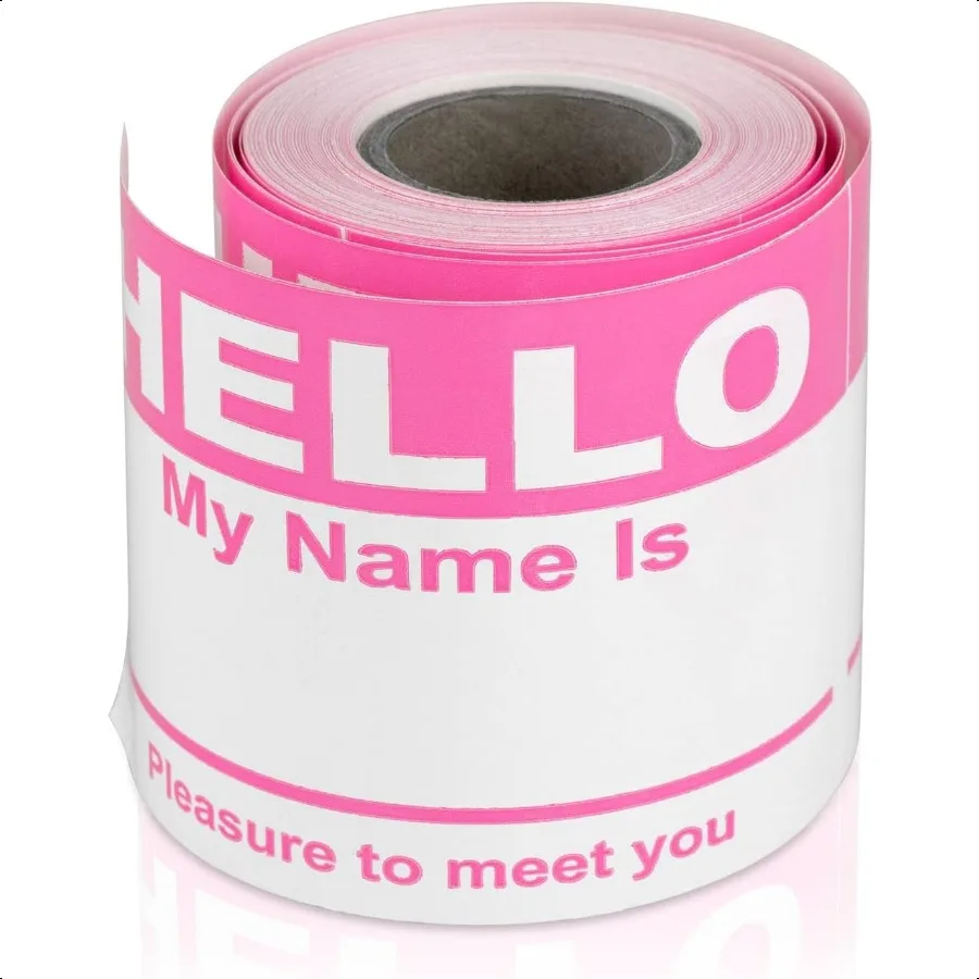 

100 шт. розовые наклейки «Hello My Name is» 2,3 x 4-дюймовые наклейки-бирки, идентификационные значки для конференций, офисов и школ 1 Ro