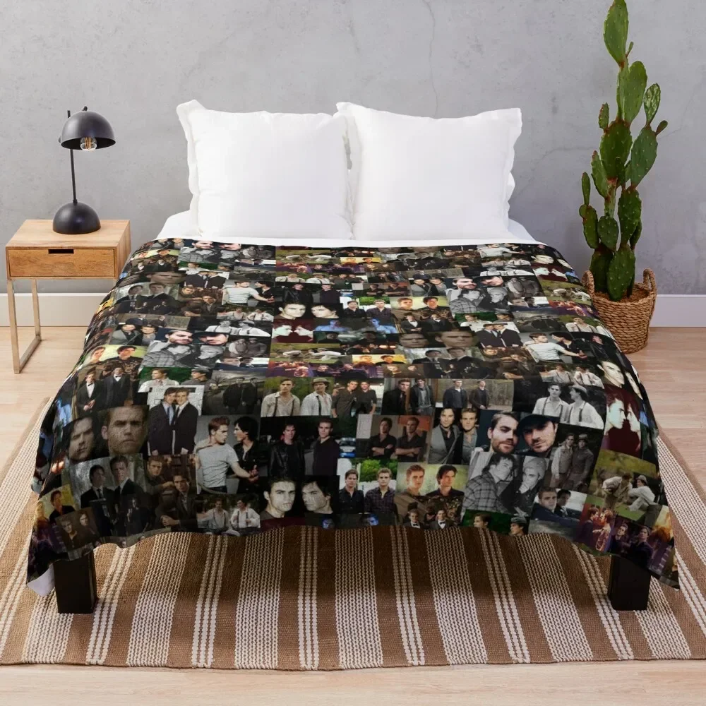 

ian and paul (salvatore bros) Throw Blanket Travel bed plaid Flannels Blankets