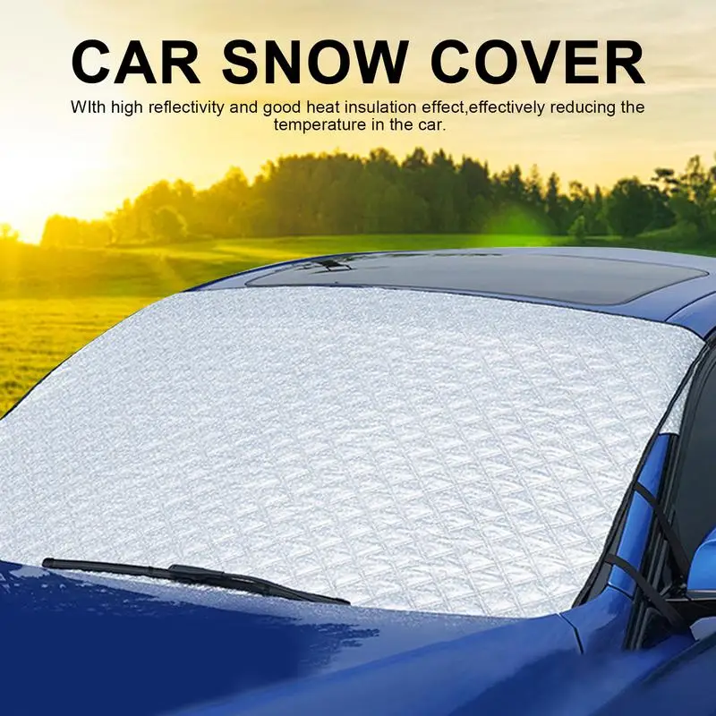 Car Front Windshield Antifreeze Cover Snow-blocking Gear Sun-proof Heat Insulation Cloth Auto Windshield Window Snow Cover