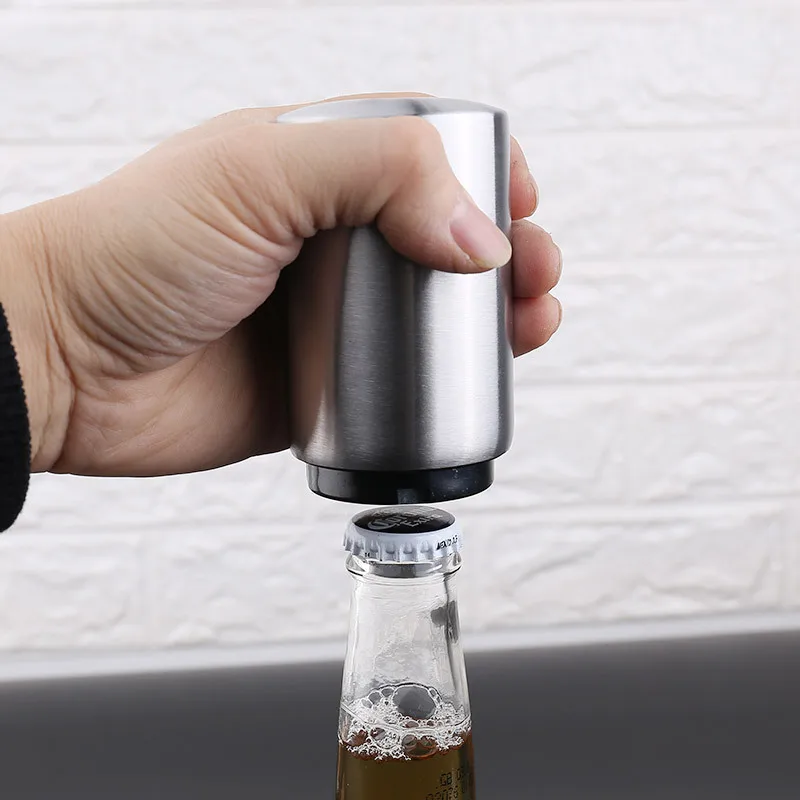 

Stainless Steel Beer Bottle Opener Automatic Kitchen Accessories Beer Soda Supplies Kitchen Bar Tool Cap Red Wine Bottle Opener