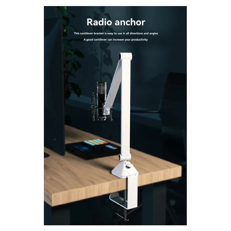 

A37T-Foldable Mic Suspension Arm 360° Rotatable Microphone Boom Arm Microphone Stand Black