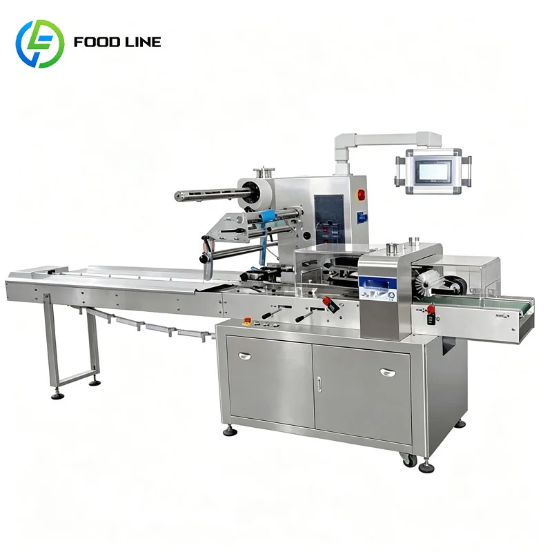 Automatic Horizontal Packaging Machine Flow Pack Machine For Frozen Food Snack Bakery Products Packing Customized
