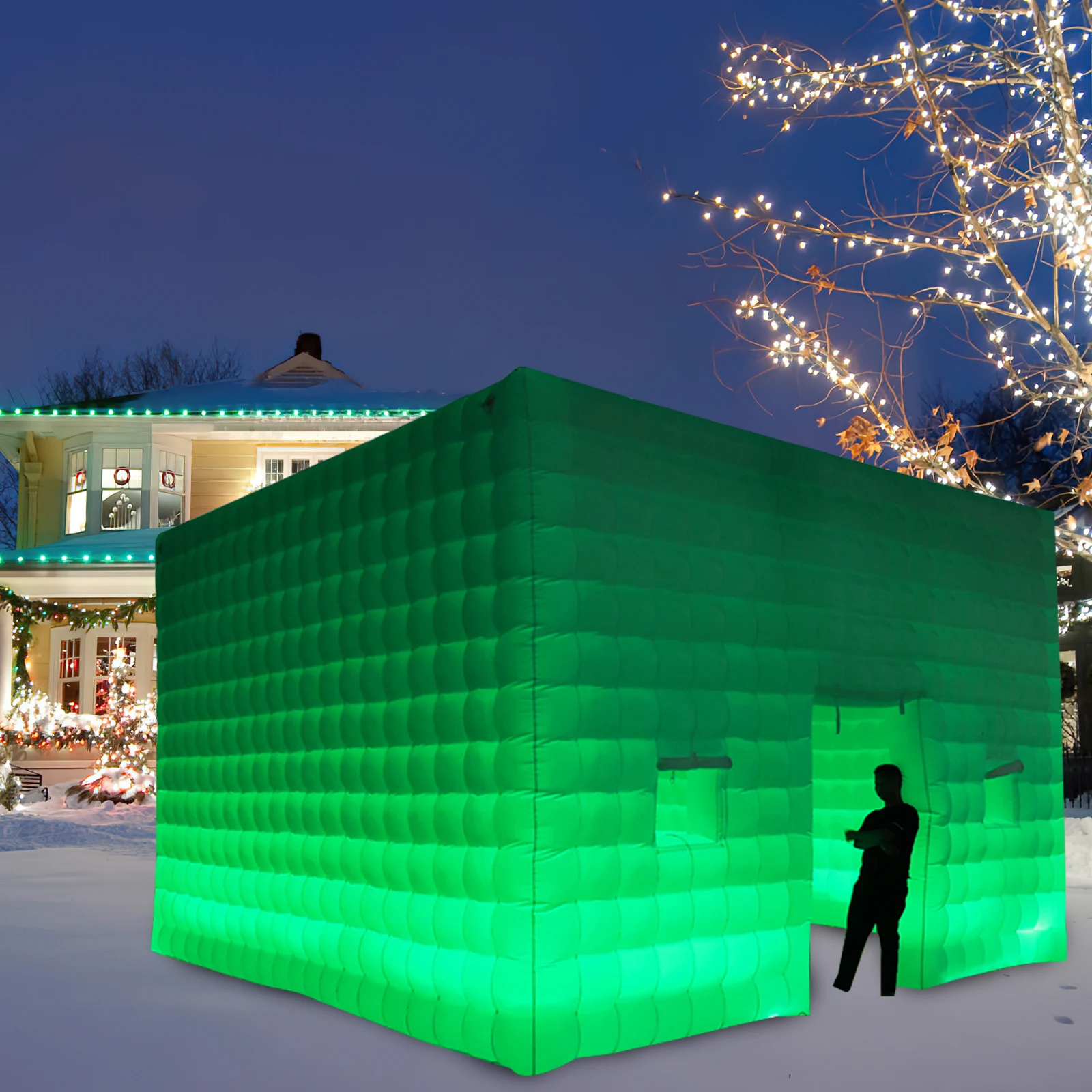 

Oxford 20/26ft Inflatable Night Club/ Large Inflatable Party Tent - Disco Cube Portable Tent with Blower For Backyard Parties