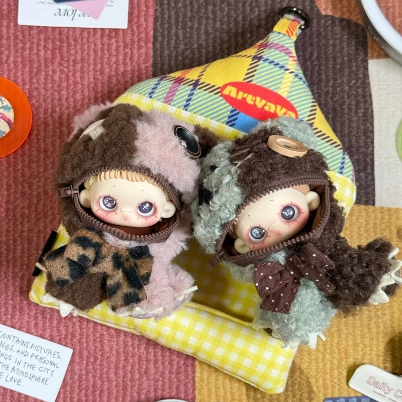 MayMei Greedy Bear Series Plush Blind Box Kawaii Bear Clothes Surprise Bag Anime Figure Toys Mystery Box Pendant Collect Gifts
