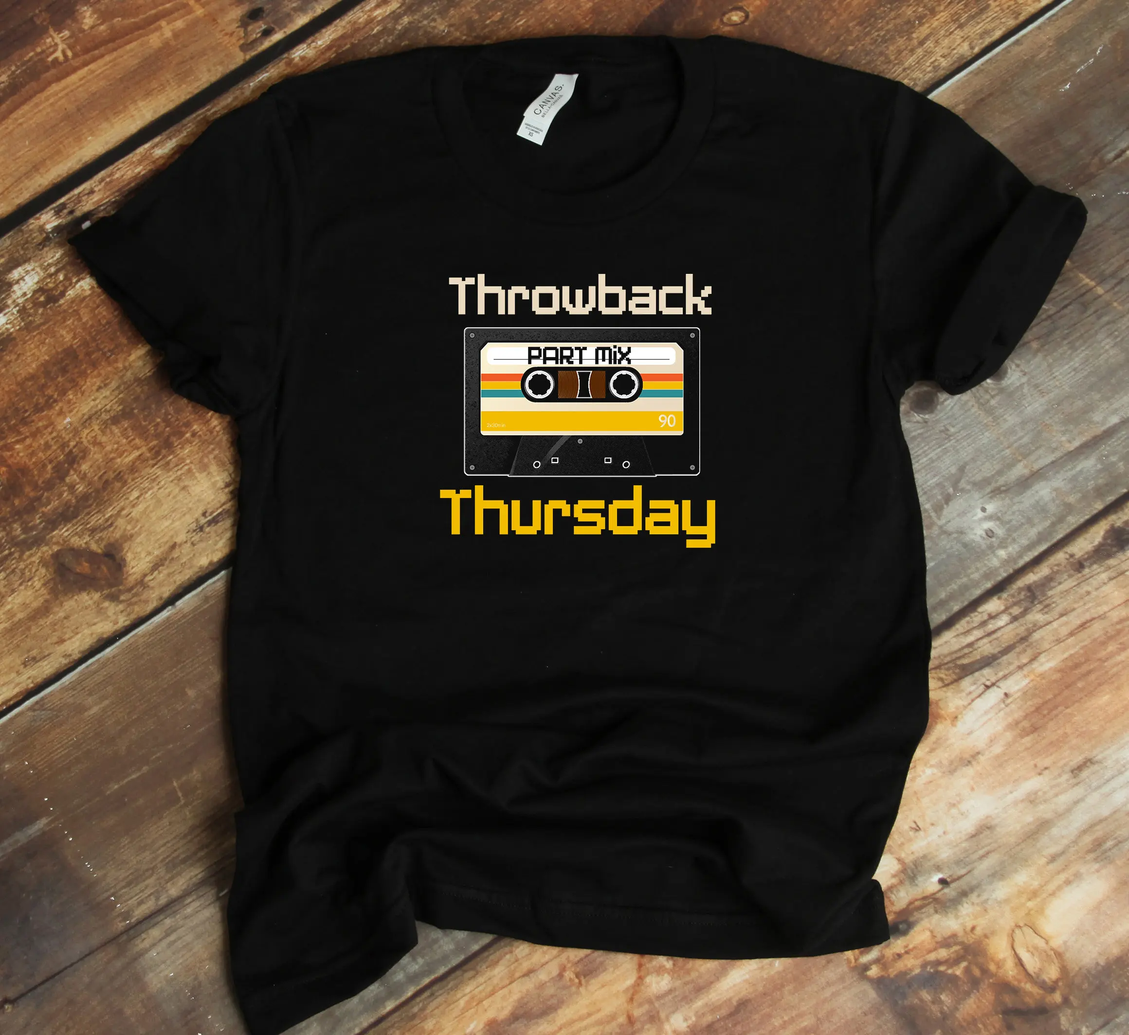 Vintage 80S Party T Shirt Mixtape Cassette Retro Throwback Thursday