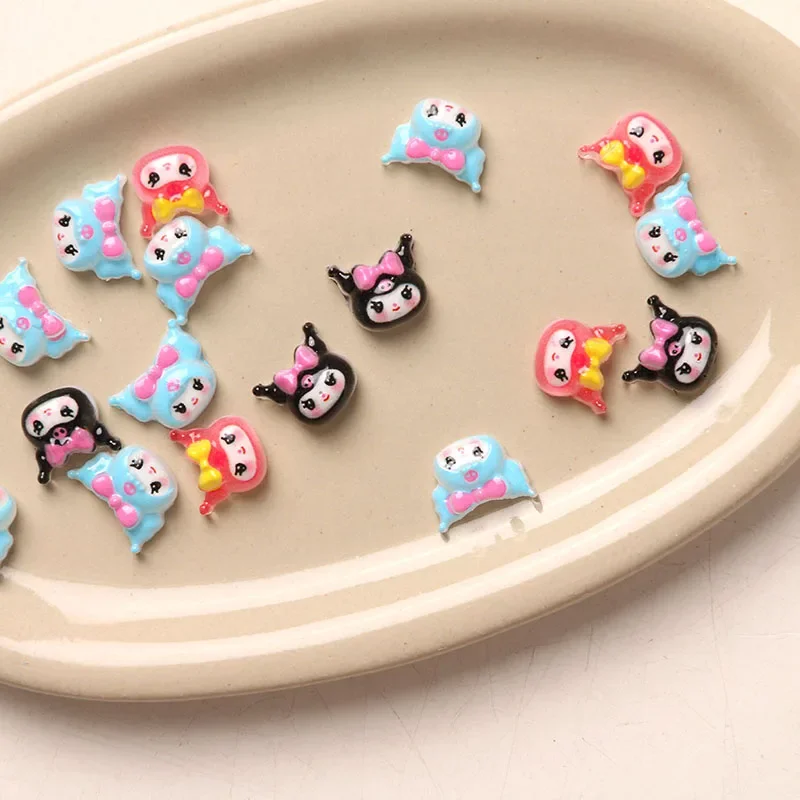 

20 шт., милые красочные подвески для ногтей из смолы с головой Куроми, красивые смоляные кабошоны с плоской задней частью, украшения для дизайна ногтей, аксессуары для ногтей из смолы «сделай сам»