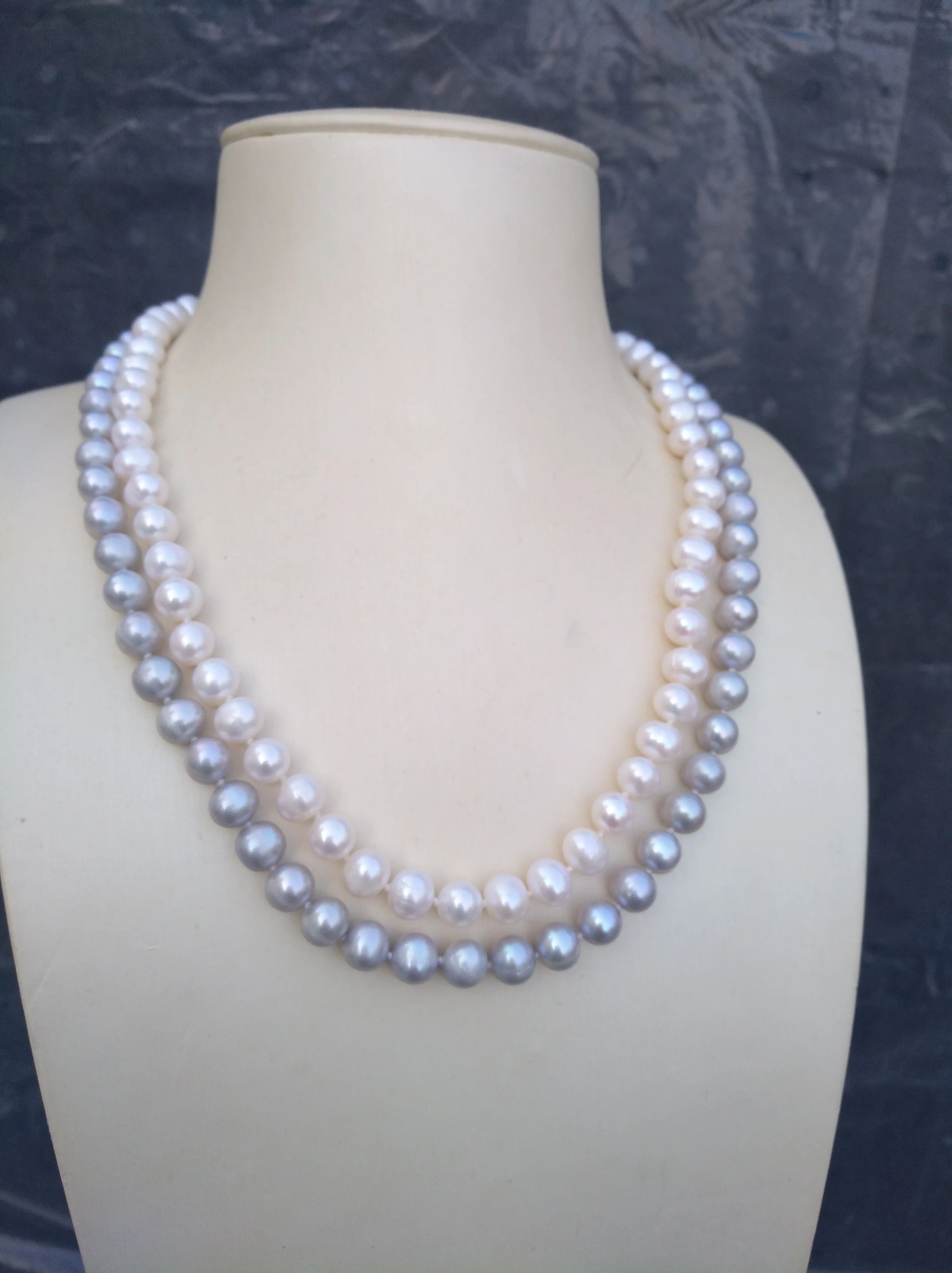 

2 Rows Natural 7-8mm South Sea White Gray South Sea Pearl Necklace Suitable For Any Occasion