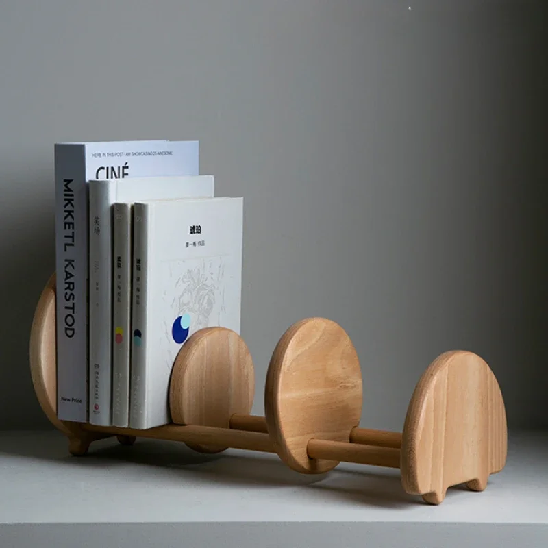 Sun Ring Solid Wood Book Stand Adjustable Book Block Creative Office Desk File Rack Innovative Design Decorative Book Holder