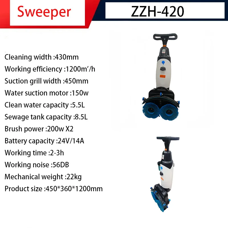 floor cleaning machine washing washer  lithium battery 1250m2/h handheld scrubber dryer