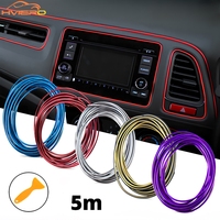 1X Car Moulding Decoration Flexible Strips 5M Interior Auto Mouldings Car Cover Trim Dashboard Door Edgein Car-styling Universal