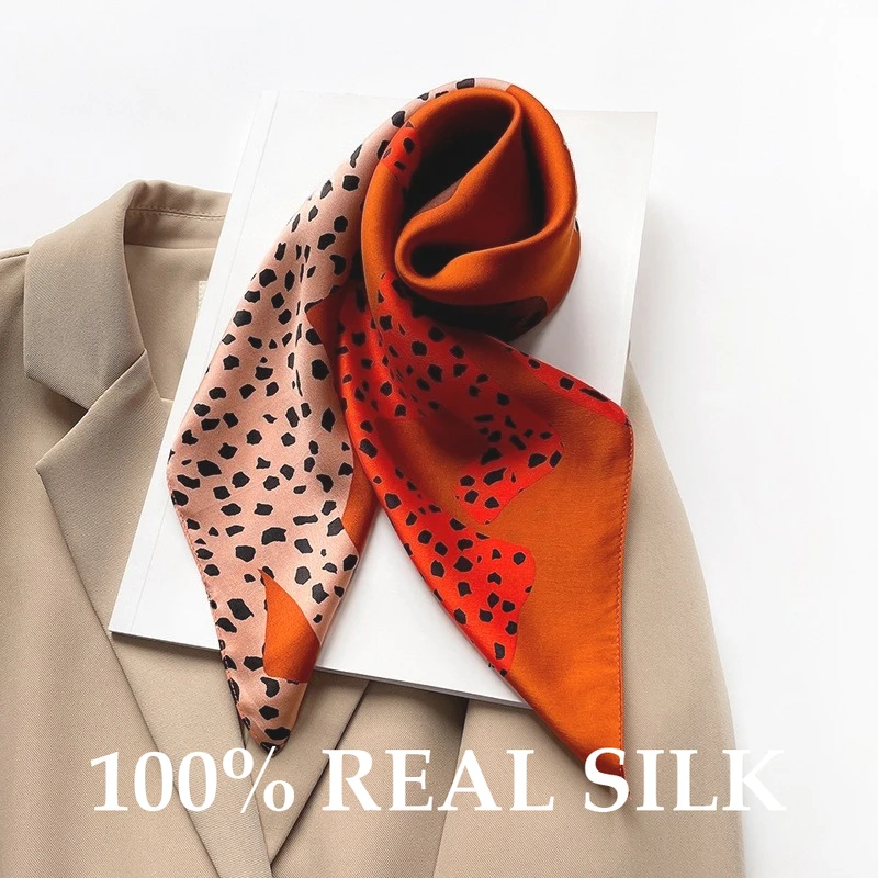 

2026 New 100% Natural Silk Square Scarf Women Neck Hairband Foulard High Quality Bandana Scarves Female Neckerchief Shawl Wrap
