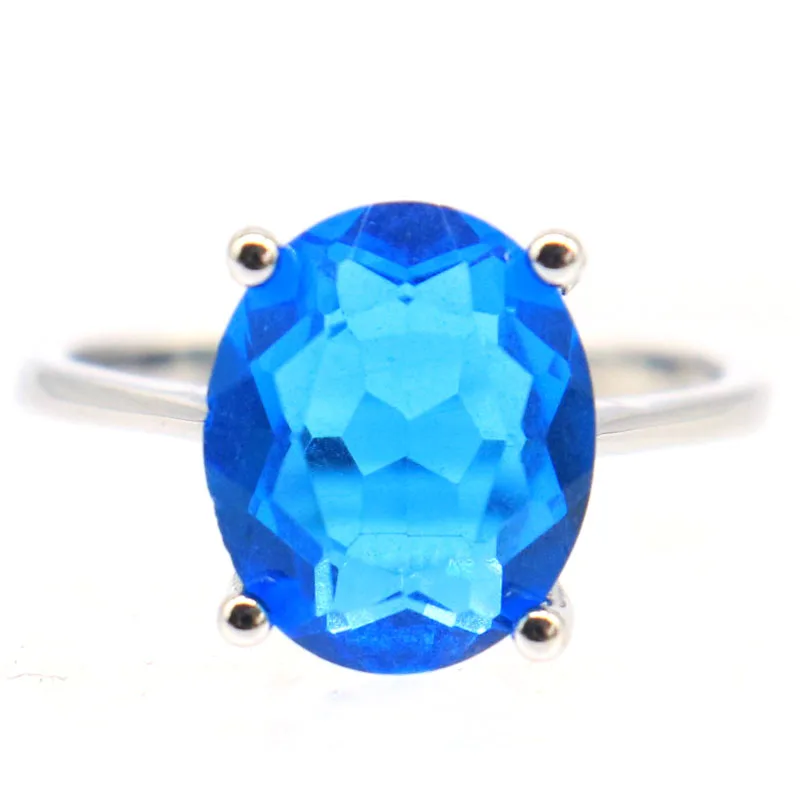 

Buy 4 Get 1 Free 12x10mm Swiss Blue Topaz Pink Kunzite Purple Spinel Women Wedding Silver Rings