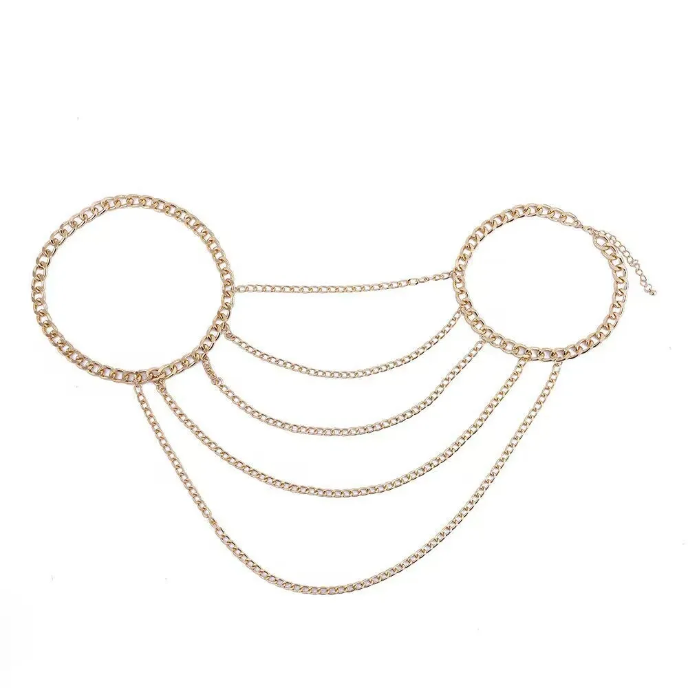 European and American exaggerated one-piece hollow fringed neck body chain sexy street auction metal chain necklace