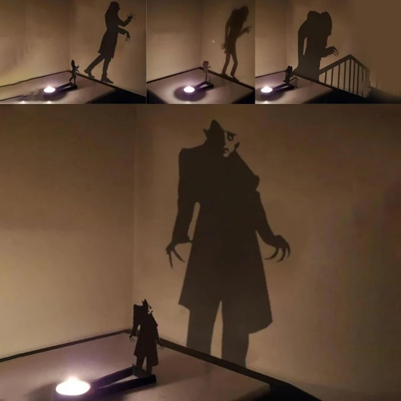 Nosferatu شمعة حامل Nosferatu شمعة الظل Tealight الظل المذرة هالوين الرعب شمعة حامل ديكور حفلة الرعب ديكور