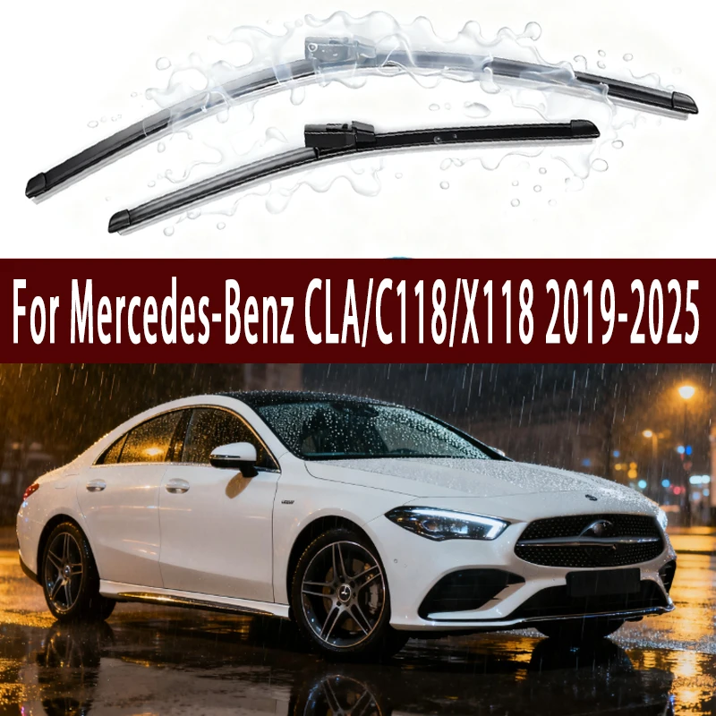 

For Mercedes-Benz CLA/C118/X118 2019-2025 2020 2021 2022 2024 Front Windshield Wiper Blades 2pcs Windscreen Window Accessories
