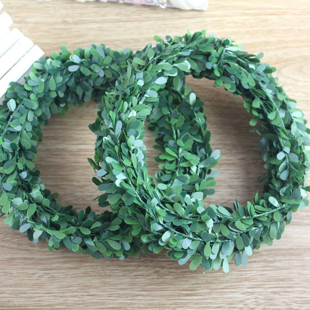 

3 Pcs Simulated Vines Garland Green Leaves Decorative Artificial Vine Iron Wire Reusable Headband Wedding Home Party Bar