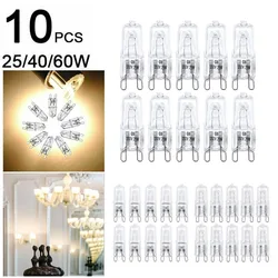 10pcs G9 Halogen Light Bulbs Quality Energy Saving 220V Filament Lamp High Temperature Resistant 25W/40W/60W Warm White Ovens