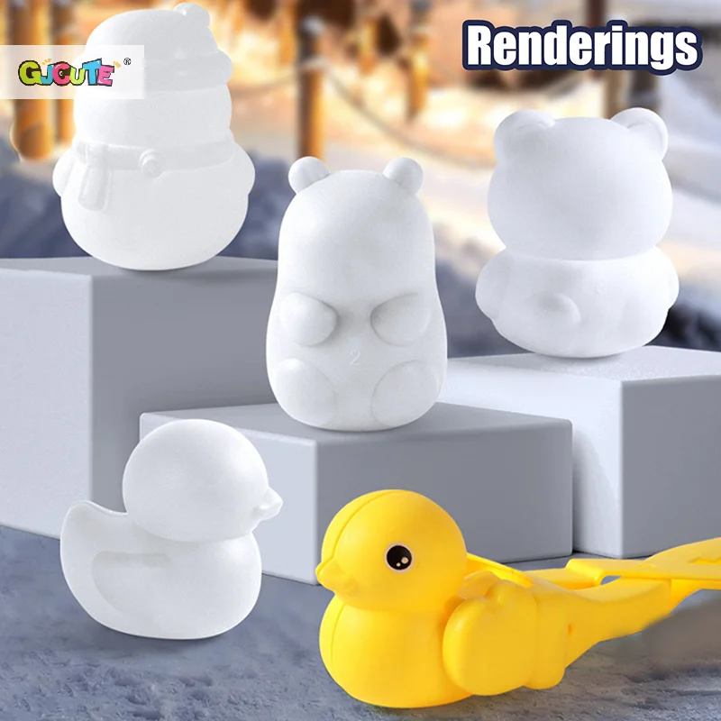 Pince à boules de neige pour enfants et adultes, Capybara Panda en forme de canard, pour l'extérieur, sable, boule de neige, moule, jouets de sport de combat