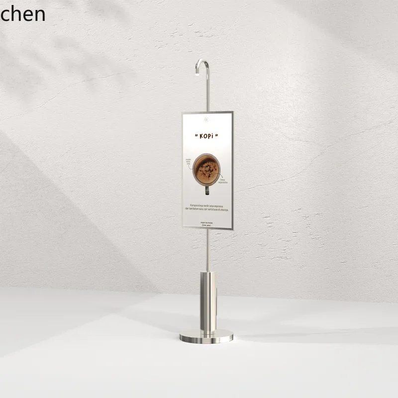DSA  Simple Modern Vertical Illuminated Display Stand Stainless Floor-standing Entrance Poster