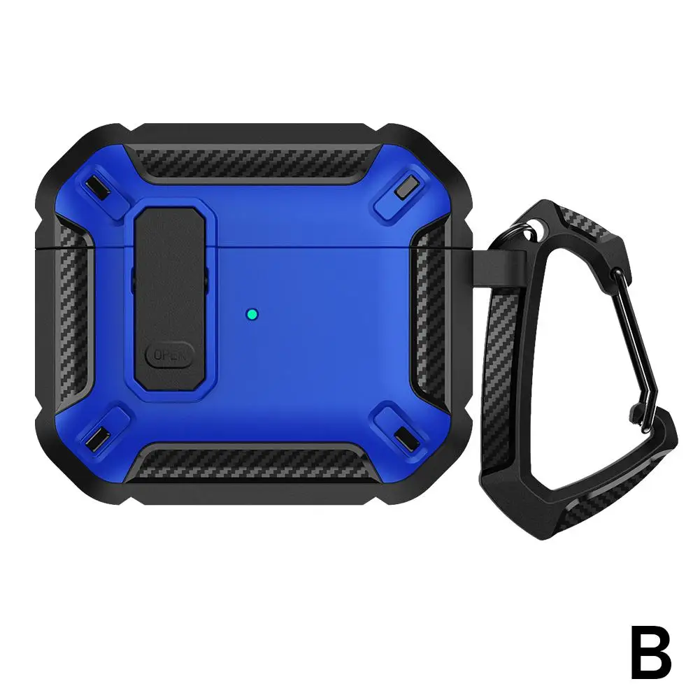 TPU Armored Earphone Protective Case For AirPods 4 Waterproof /anti Drop Earphone Protective Shell With Hook G7I7