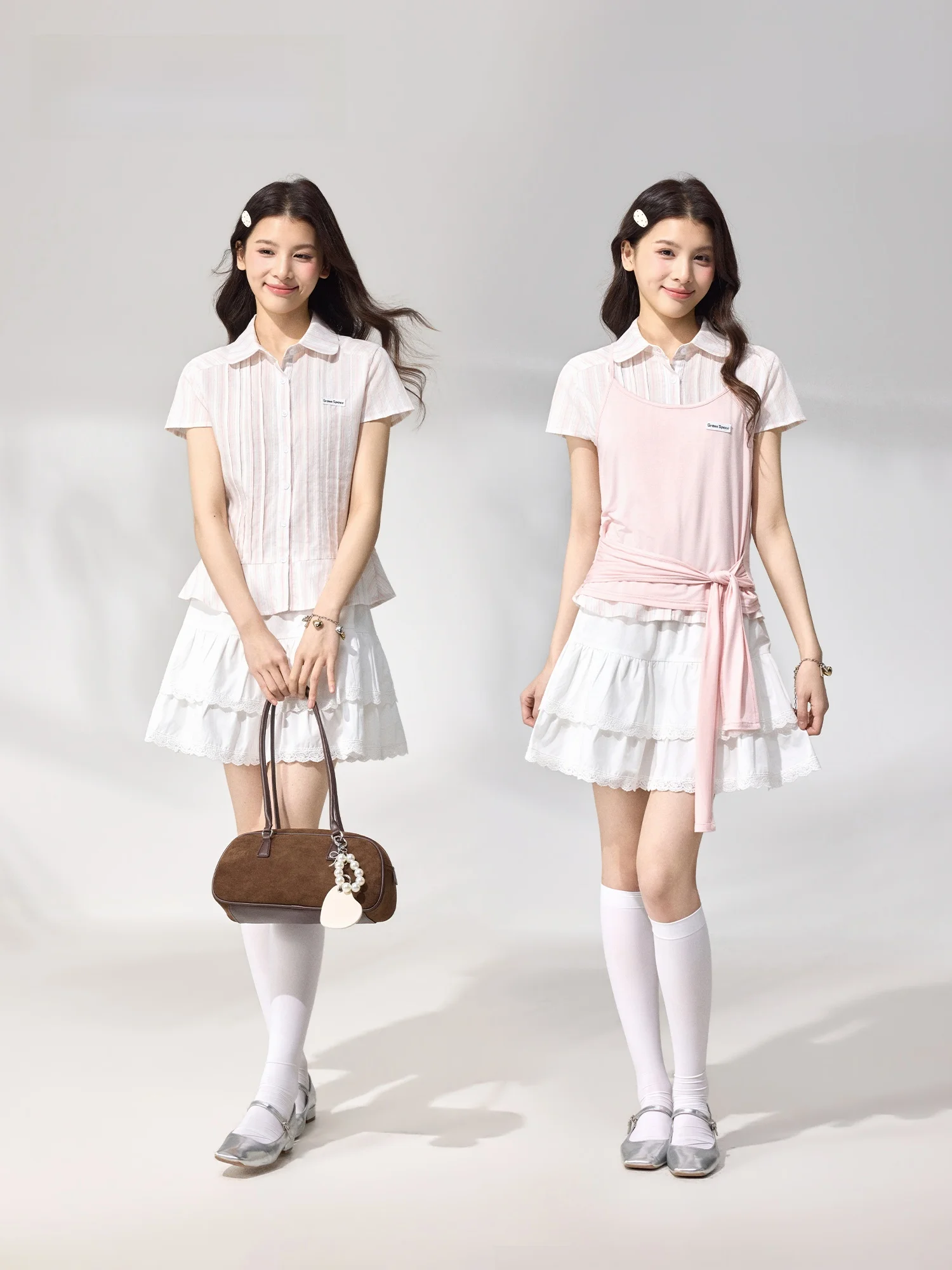 

Розовая женская летняя рубашка с коротким рукавом, приталенного кроя, элегантная, из хлопка, повседневная, модная, бренд GRASS SPACE