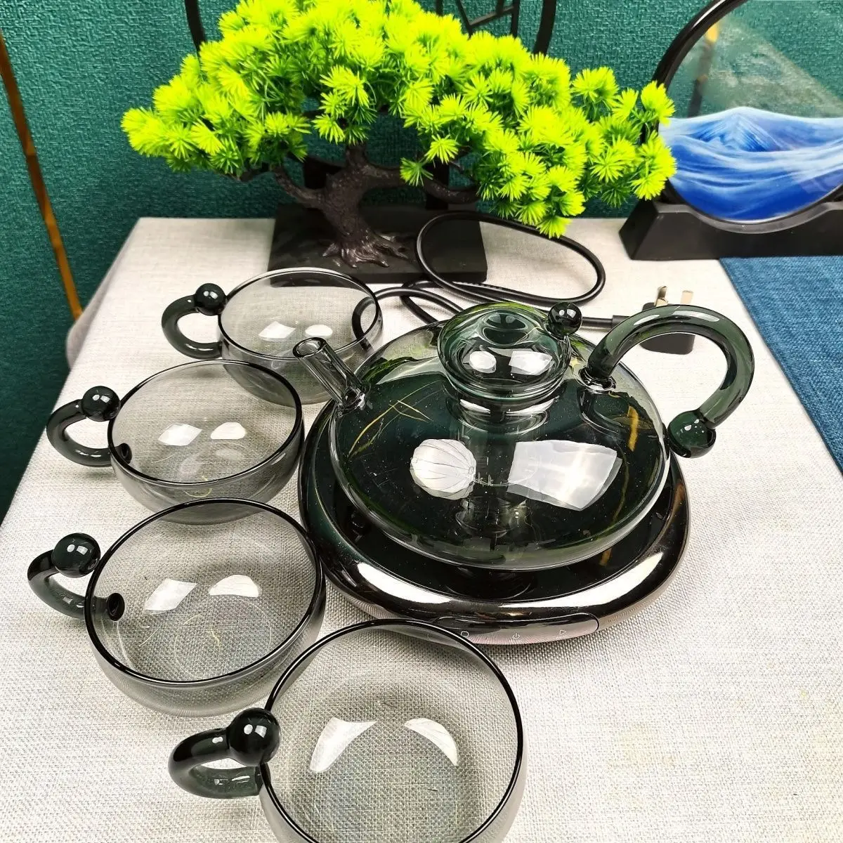 Nordic  Luxury Health Pot Wasserkocher Flower Tea Teapot Set British-Style Boiled Fruit Tea Set Heat-Resistant Glass