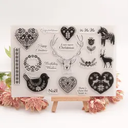 Hot Sale Clear Stamps Christmas Deer Transparent Rubber Stamp for Card Making Album Photo DIY Scrapbooking Decor Craft Supplies