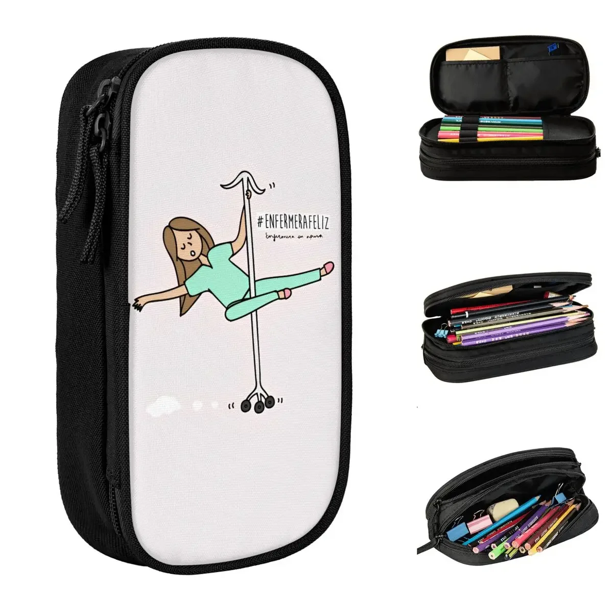 

Enfermera En Apuros Nurse Pencil Cases Cute Pencilcases Pen for Student Large Storage Bag School Supplies Gifts Stationery